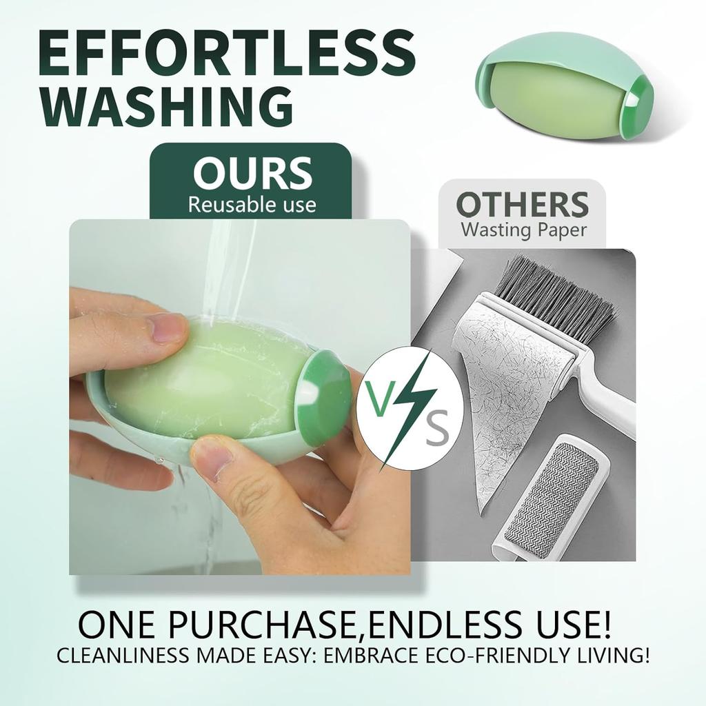 Reusable Lint Roller for Pet Hair Extra Sticky, Portable Home Travel Washable Lint Roller ,ForestGreen-MediumAquamarine,2.559in*3.94in