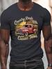 Unisexs Summer Tshirt Truck Barn Pattern Printed Short Sleeved Tshirt Fashionable Casual Top For Daily Life Tall Unisex