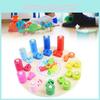 Educational Children Wooden Clock Montessori Ring Stacking Numbers Toy Colours