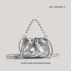Silver Love Language Bucket Bag Women's 2025 New Commuter Fashion Pearl Chain Bag Textured Shoulder Crossbody Bag