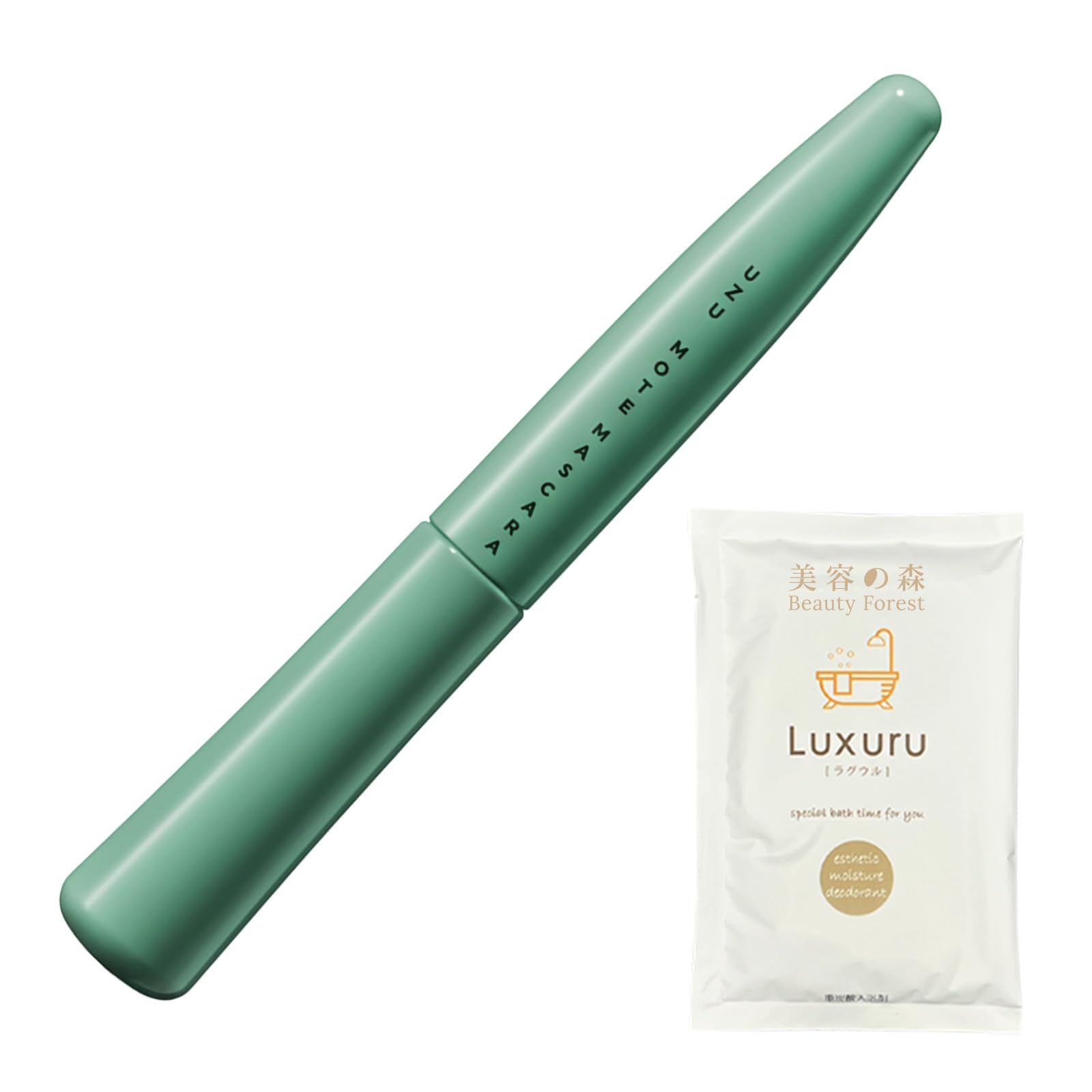 MOTE MASCARA FLOWFUSHI (Khaki) - Eyelash Serum, Volume, Length, Water-Removable, Silicone-Free, Natural Look, Serum Ingredients. Includes original