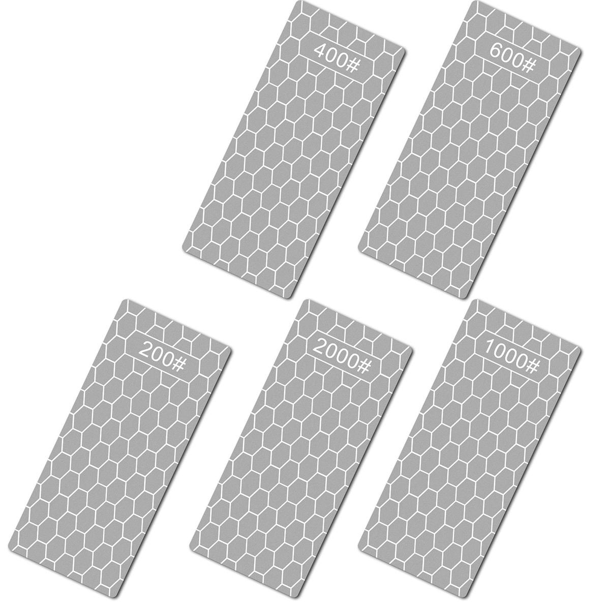 

5 ШТ. Алмазный точильный камень Точилка для ножей 200/400/600/1000/2000 Зернистость Сотовая поверхность Точильная пластина Шлифовальные инструменты