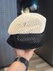 Korean Style Solid Color Hollow Beret For Kids Summer Fashion Thin Artist Hat Breathable Newsboy Cap