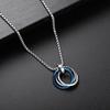Stainless Steel Three-ring Necklace, Simple and Non-fading Men's Hip-hop Wind Titanium Steel Diamond Pendant Jewelry