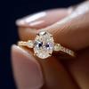 Huitan Minimalist Thin Finger Rings for Women Aesthetic Gold Color Jewelry with Oval CZ Stone Elegant Wedding Band Accessories