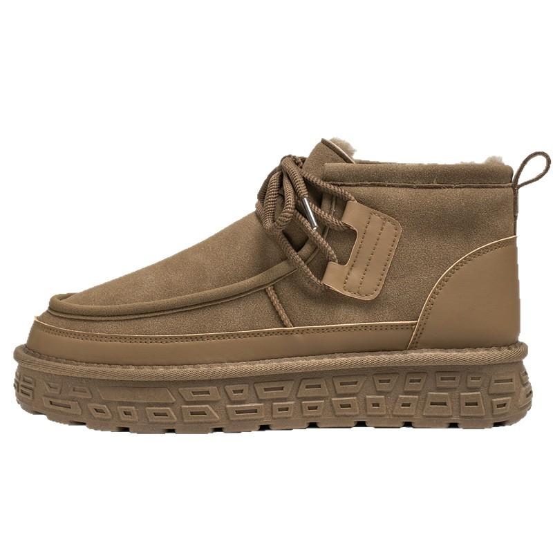 Cotton shoes new autumn and winter fleece warm mid-top shoes large size snow boots thickened casual fleece