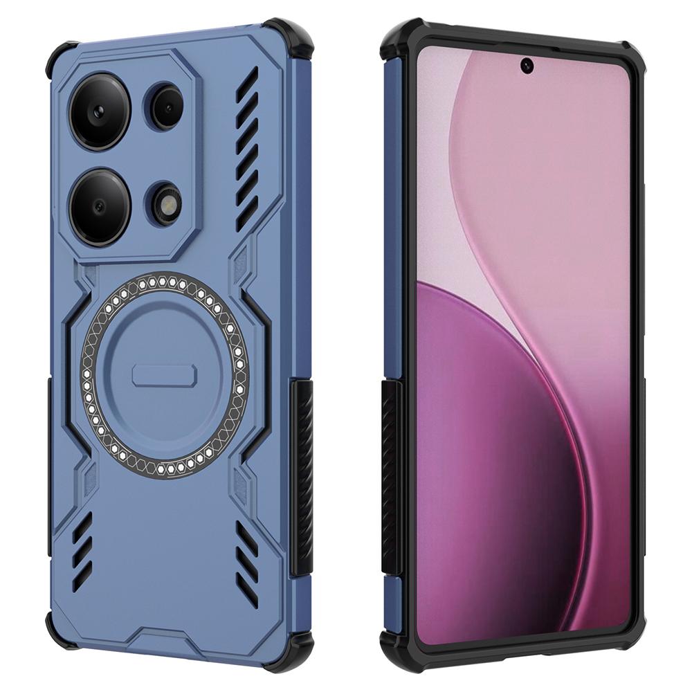 For Xiaomi Redmi Note 13 Pro 4G Magnetic Case Butterfly Armor Hollow Heat Dissipation PC+TPU Phone Cover