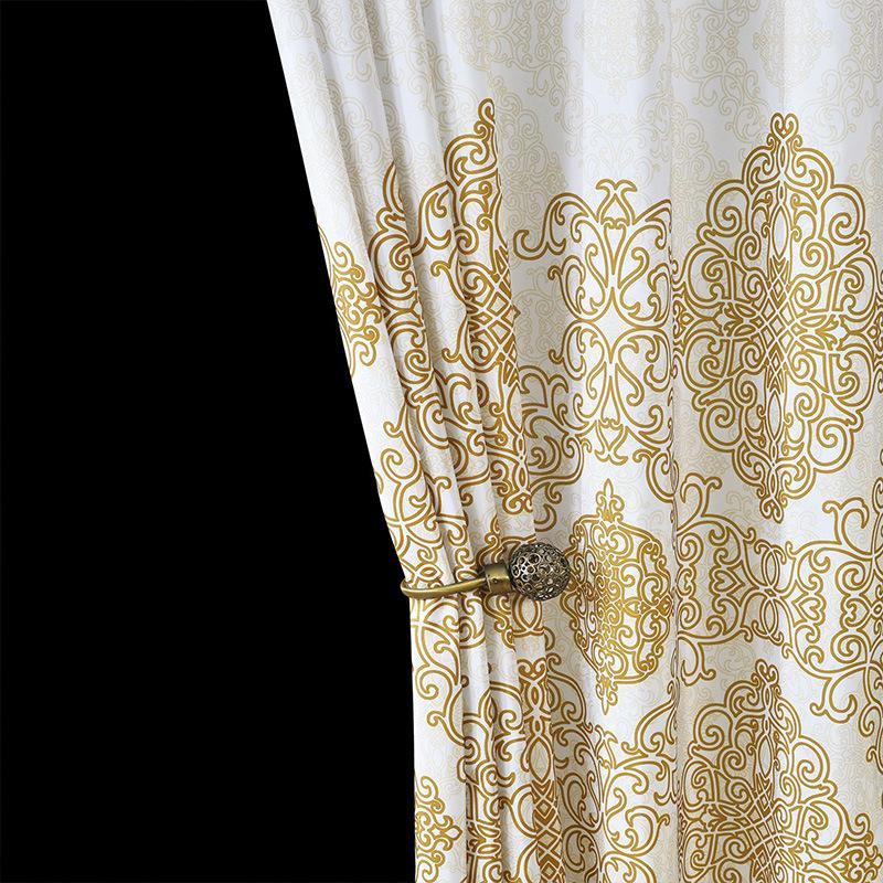 Shower Curtain Geometric Print Waterproof Bathroom Curtains with Hooks Classic Style White Fabric for Toilet 200cm Retro Decor