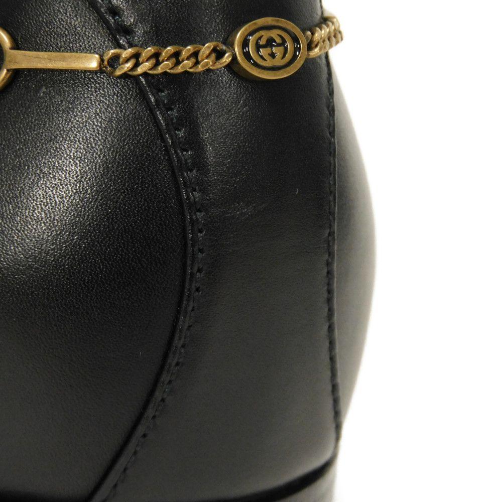 Used 9539 Lace-up Derby Shoes, Calfskin, Size 9.4", 699306, 0F300, 1000, 7902, 5 Interlocking G Chains, Black Men's