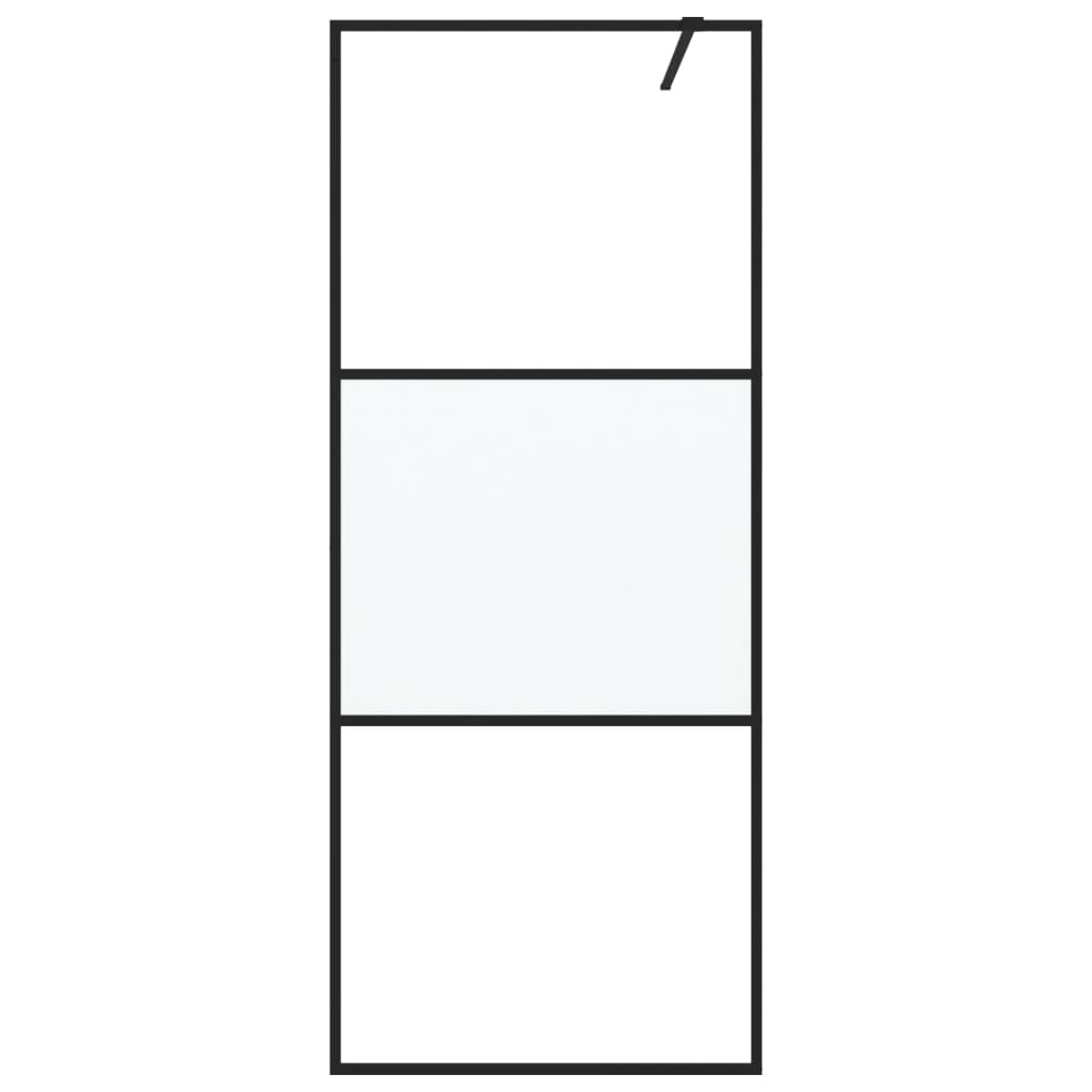 Walk In Shower Screen for Walk In Shower Black 80 X 195 Cm Semi Matte ESG Glass