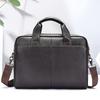 Malun Te Men's Genuine Leather Laptop Briefcase - Top Layer Cowhide Handbag