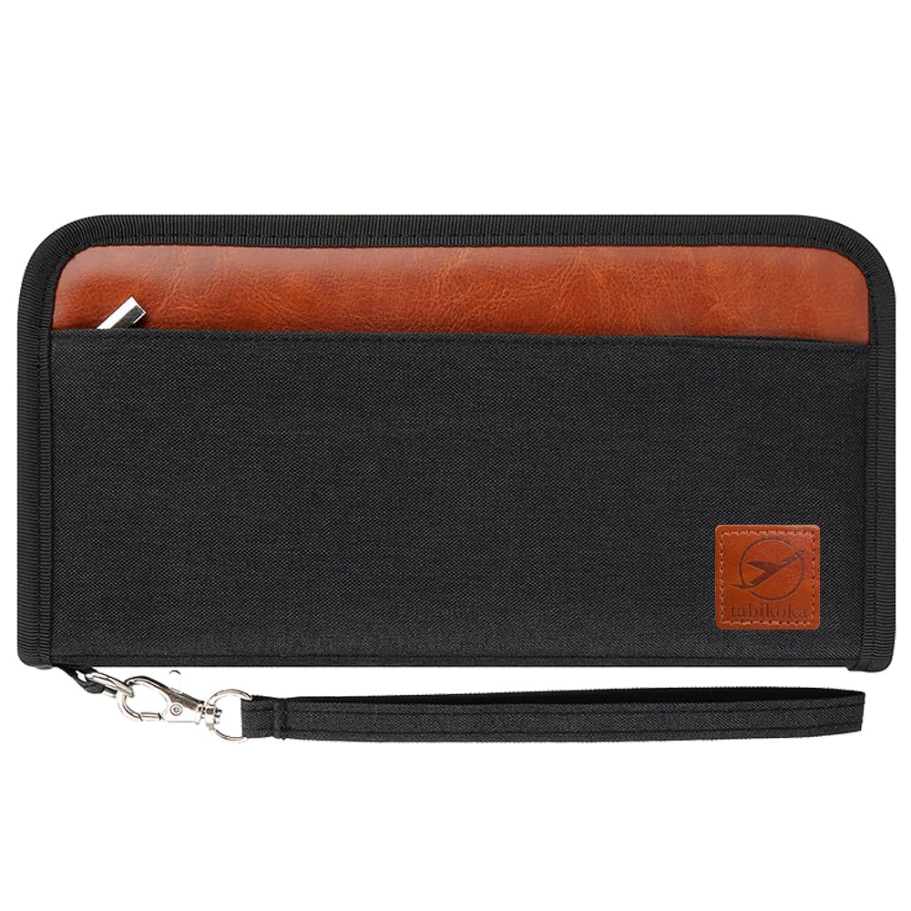 

tabikoka Passport Passport Bankbook Medicine Large Capacity and High Waterproof and Ideal for Family Overseas Travel Case, Cover, Case, Book, чёрный