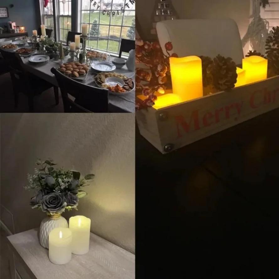 LED Battery Portable Candle Light Swinging Flameless Holiday Birthday Party Wedding Bedroom Decoration Supplies Light Fixtures