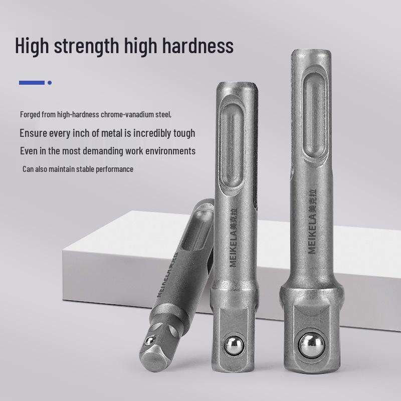 Round Handle To Square Shank Electric Hammer and Wrench Socket Conversion Rod.