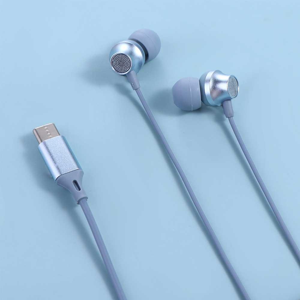3.5MM Hands Free with Mic Sport Headset Wired Headphones In-Ear Earphones Type-C Earbuds