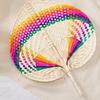 Handmade Weaving Fan Natural Bamboo Raffia Hand Fan Chinese Style Woven Palm Leaf Handheld Fan Summer Cooling Fan Wedding Party Decoration