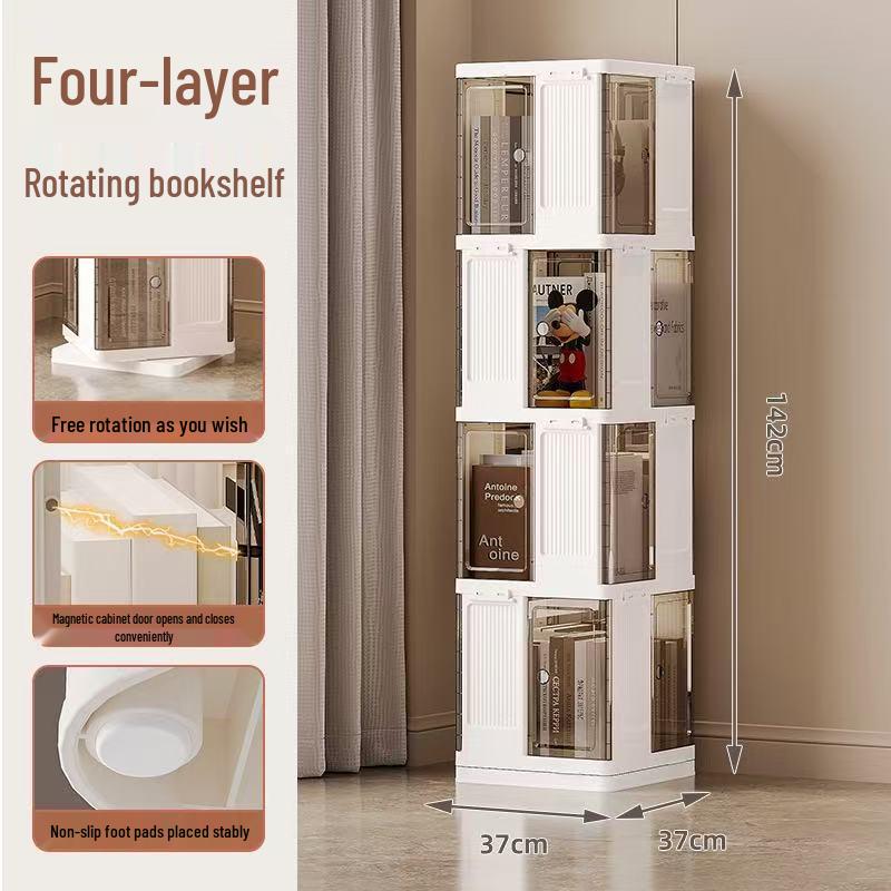Вращающийся на 360° складной ящик для хранения и многоярусный стеллаж для гостиной/спальни - Книжный шкаф и витрина для игрушек