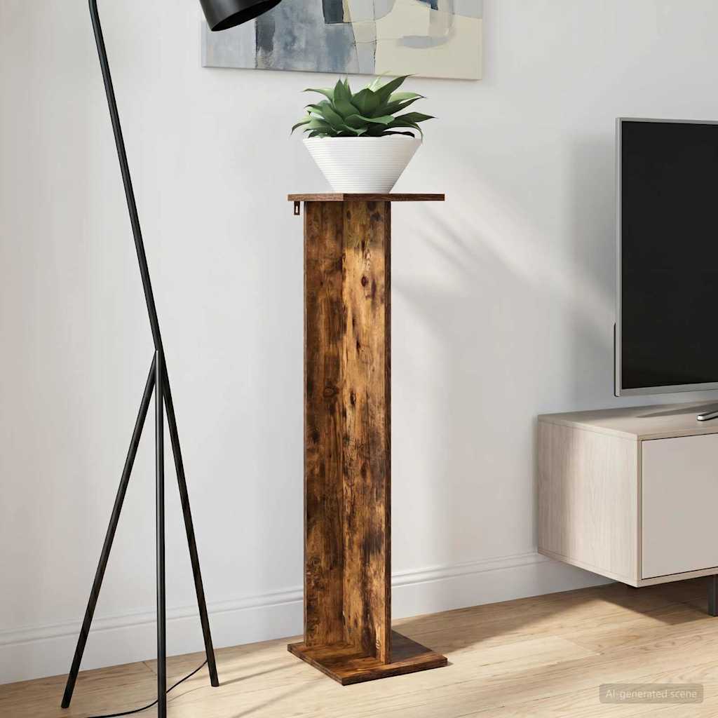 Plant Stand Smoked Oak 25 x 25.5 x 100.5 cm