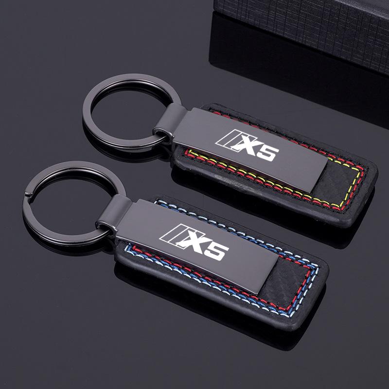 Zinc Alloy Leather Car Emblem Keychain Keyring Key Chain Gift Anti-loss Pendant For BMW X1 X2 X3 X4 X5 X6 X7 Styling Accessories mkcp79