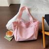 Large Capacity Tote Bag Solid Color Commuter Shoulder Bag