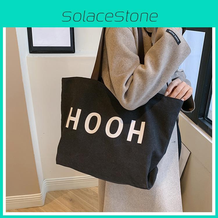 Chic Fashionable Large Capacity Canvas Shoulder Bag For Daily Use And School