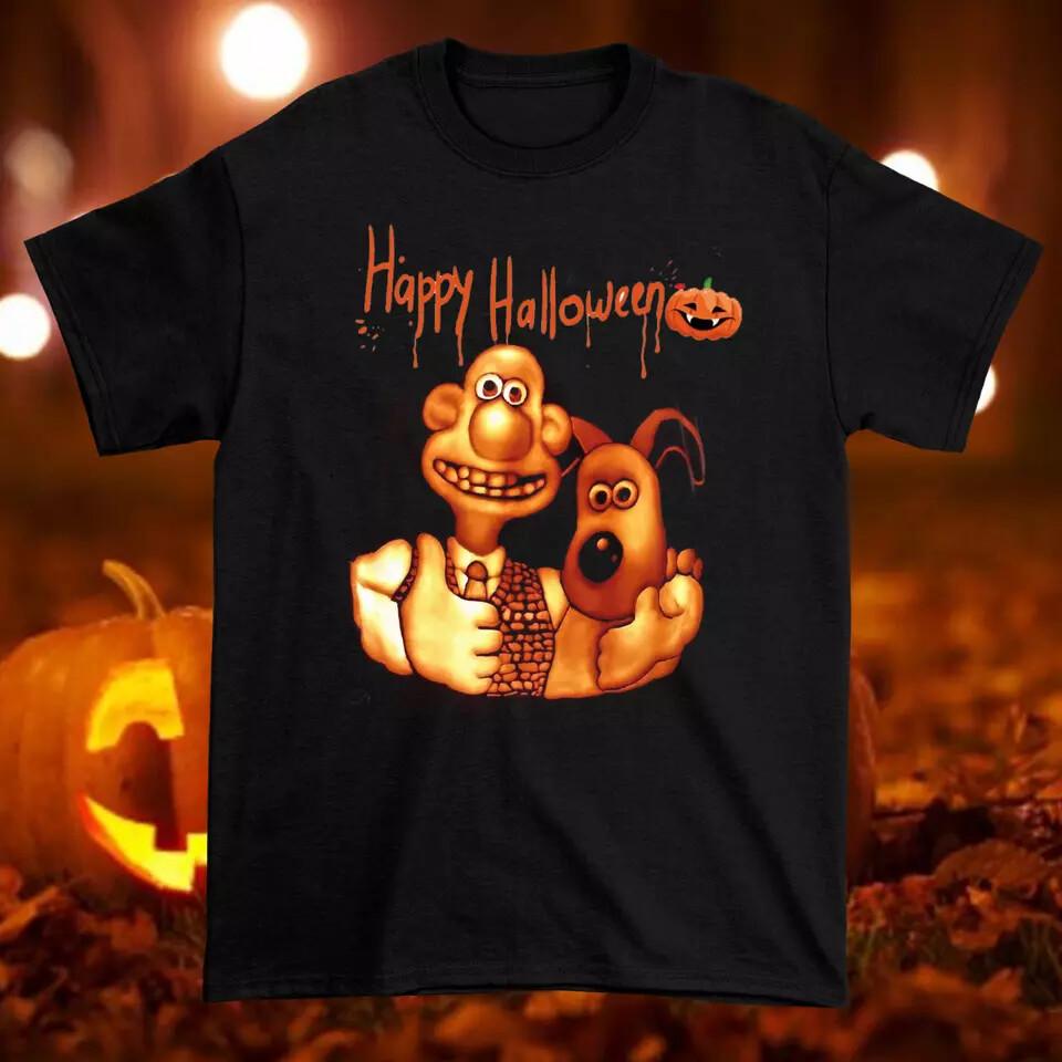 Happy halloween Wallace and Gromit Halloween Black t-Shirt Unisex T-Shirt XXXL