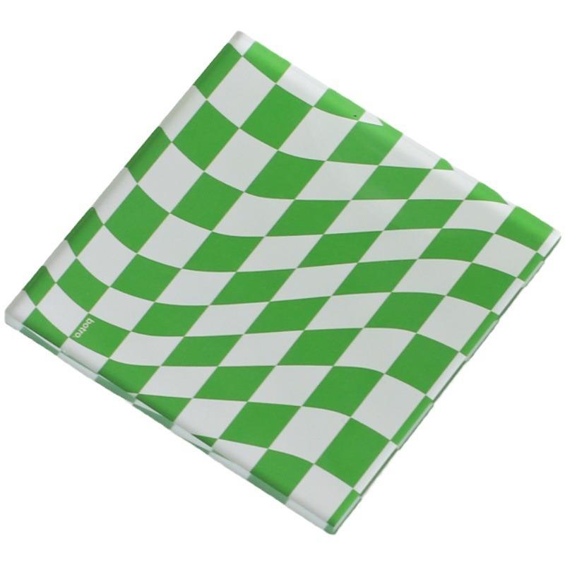 Square Acrylic Coasters Creative Twisted Checkerboard Grid Anti-scald Waterproof Mat Home Kitchen Heat Insulation Non-slip Mats