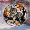 Cute Cat, Suncatcher Craft Stained Acrylic, Four Seasons Decoration, Novelty Home Decor, Perfect Durable for Bedroom, Store, Office, Kitchen