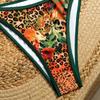 1011 New European and American Sexy Fashion Leopard Print Print Women's Split Swimsuit