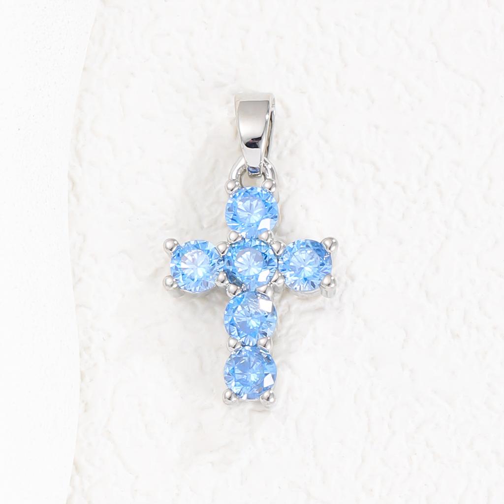 2025 New Stainless Steel Cross Necklace 18K Real Gold Plated Cubic Zirconia Christian Cross Charms Religious Pendant