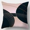 45x45 Simple Abstract Pink Line Leaf Printed Polyester Cushion Cover for Home Living Room Sofa Chair Decorative Pillowcase