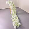 2.4M Artificial Flowers Wedding White Rose Road Guide Decoration Table Runner Flower Row Floral Backdrop Arrangement Arch Decor