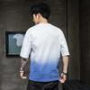 Men's Casual Short Sleeved T-shirt Summer New Men's Fashion Brand Gradient Loose Base Shirt Pure Cotton Half Sleeved T-shirt