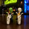 Resin Skeleton Decor Halloween Riding Motorcycle Figurine, Gothic Spooky Statue for Home Atmosphere Prop Garden, Biker Skull Desk Shelf, Unique