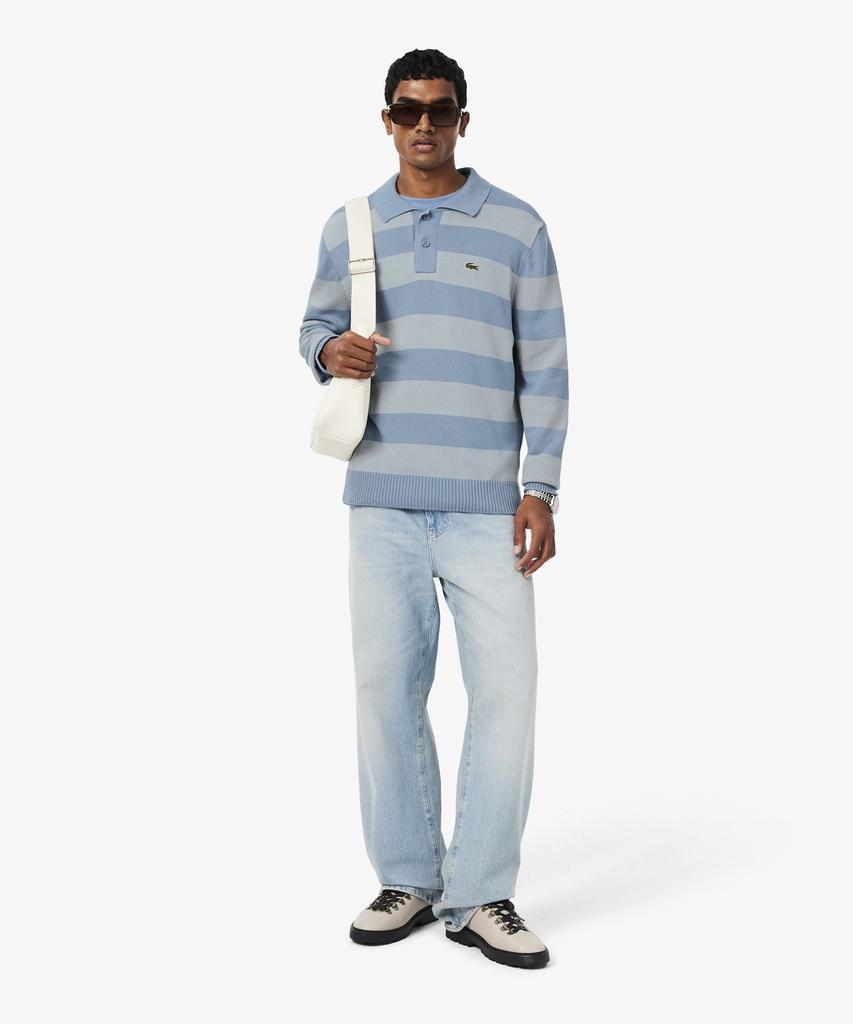 LACOSTE Men'S Bold Stripe Cotton Sweater Polo Shirt Ah0488-56N Vdb