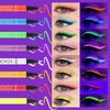 8-Piece Neon Fluorescent Eyeliner: Waterproof, Sweatproof, Quick-Dry Matte Body Paint, Glow-in-the-Dark Set.
