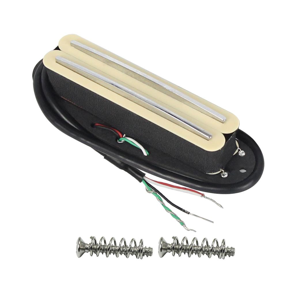 FLEOR 1PCS Alnico 5 Hot Dual Rails Humbucker Pickup Single Coil Sized fit ST/SQ Guitar Parts, Black/White/Yellow Option