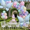 Butterfly Balloon Wreath Set Blue Butterfly Aluminum Film Balloon Macaron Color Series Used for Party and Birthday Dress Up