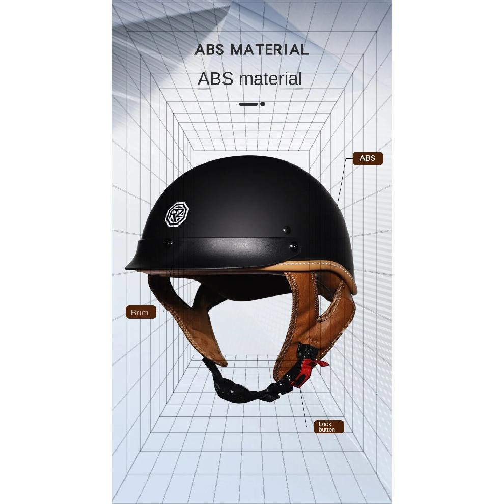 Retro and Vintage Half Open Face DOT Approved Motorcycle Helmet for Man and Woman