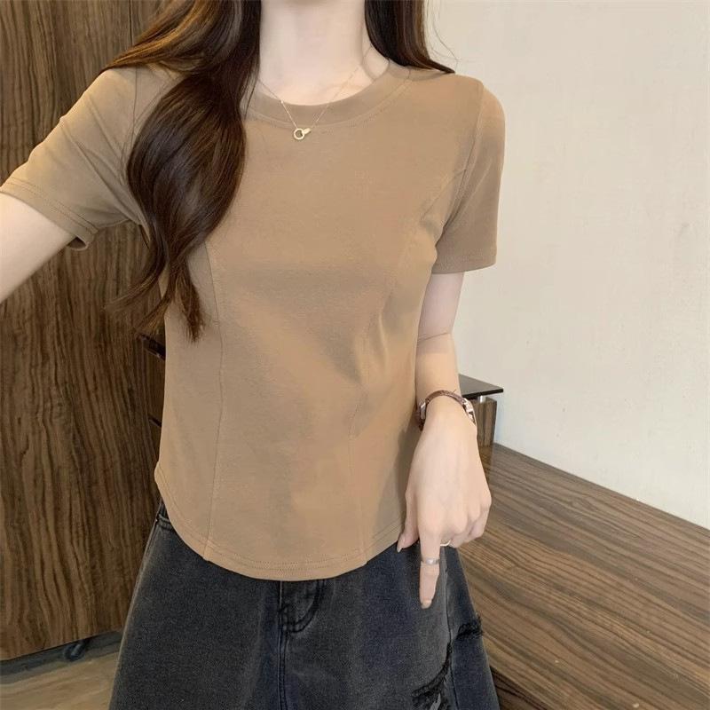 2024 Summer Women's Slim Fit Irregular Hem T-Shirt