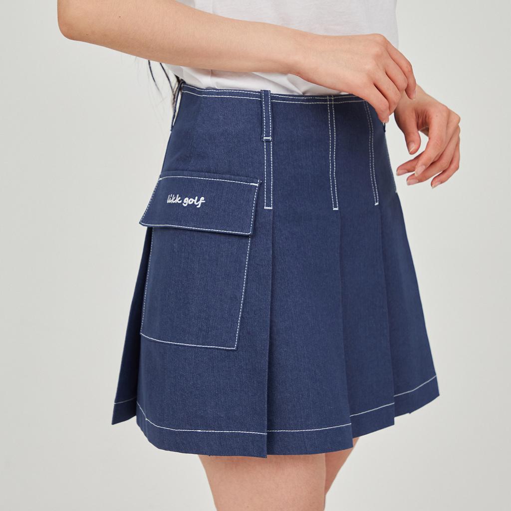 Rick Stitch Line Pocket Skirt (Blue)_L4A1-Sk09C