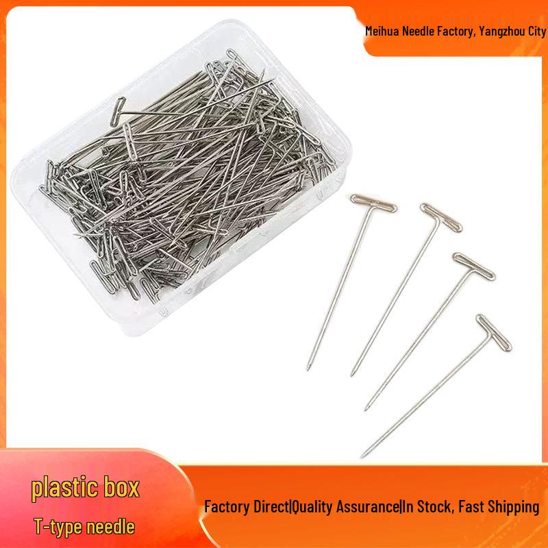 

T-shaped Pins for Wig Fixing & Hair Extension Molding - Multiple Specifications, Electroplated. 27mm - 50 pcs/box