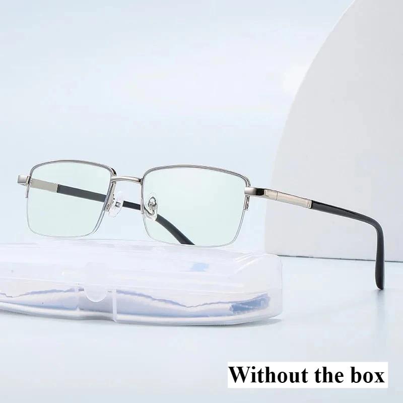 

Neutral Fashion Business Half Frame Glasses for Farsightedness Men High-definition Anti-blue Light Presbyopia Glasses 1.5