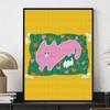 Diamond painting kit pink cat floral full diamond round mosaic handmade. home decoration gift
