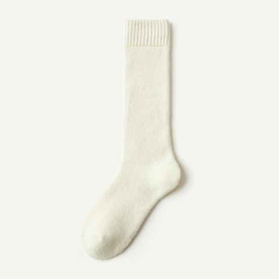 1 Pair Women Winter Socks Thickened Plush Knee Length Long-tube High Elasticity Wrapping Anti-slip Floor Socks Comfort Warmth Sleeping Stockings