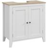 Under-Sink Furniture Low Cabinet with 2 Doors and Adjustable Shelf Modern Style 60x30x60 Cm White