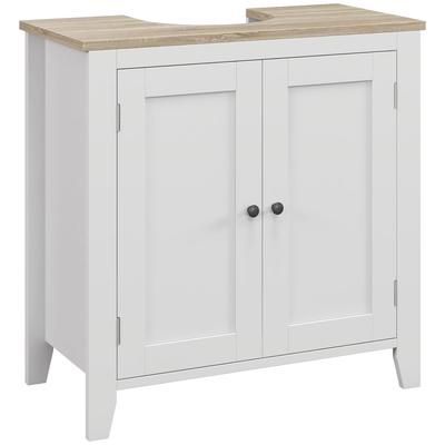 Möbel under diskho Lågt skåp med 2 dörrar och justerbar hylla Modern stil 60x30x60 cm Vit