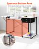 VEVOR Sewing Table, Multipurpose Sewing Machine Table with Drawers, Foldable Side Shelf, Adjustable Shelf, Steel Legs, Computer Desk for Home