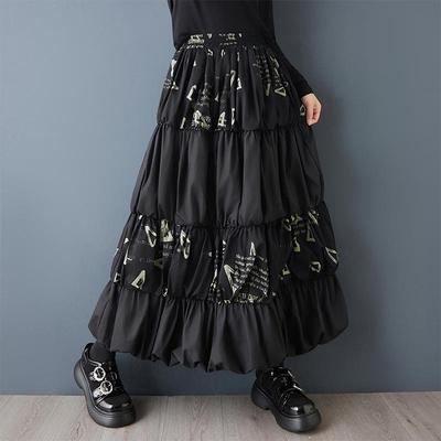 Plus Size High Waist Vintage Spring Autumn Casual Loose Long for Woman Skirts Womens Skirt