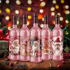 9 Stück Weihnachtsdekoration Weinflasche Wasserdichte Aufkleber 5x3,93 Zoll Weihnachts-Weinetikett, Weihnachtsfeier Dekoration